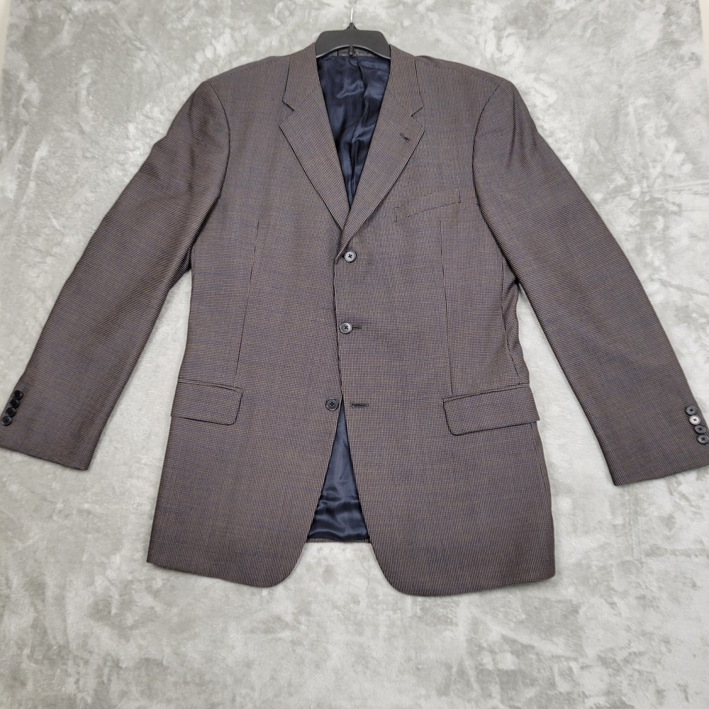 Joseph Abboud Black Label Sport Coat Blazer Mens 44L Brown 100% Wool Super 100's